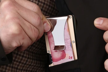 Feedo 2018 Kovinski Mini Denarja Posnetek blagovne Znamke, Modni Črno Bel Kreditne Kartice ID Nosilec Z RFID Anti-tat Denarnice Moški