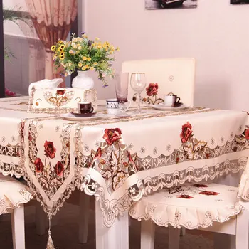 Evropa luksuzni vezenim prtom tabela jedilno mizo kritje namizni prt poroko cvet stol kritje domačega tekstilnega HM229