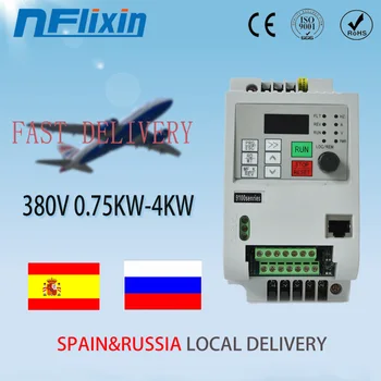 Lokalna dostava v Španiji in Rusiji, 380v 0.75 kw-2.2 kw frekvenčni inverter pogoni za motorna Nadzor Hitrosti, frekvenčni pretvornik VFD