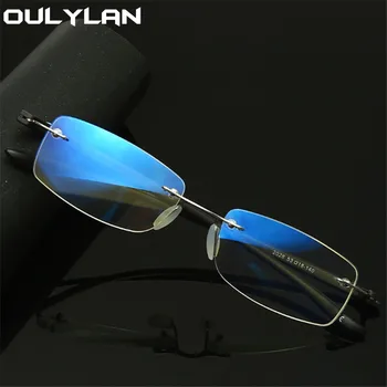 Oulylan Žensk, Moških Branje Očala Letnik Anti-modra lightPresbyopia Očala Moda Rimless Očala Dioptrije +1.5 2.0 2.5 3.0