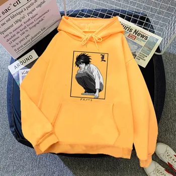 Vroče Smrti Opomba Hoodies Moških Smešno Japonski Anime Ulične Harajuku Grafični Sweatshirts Unisex Vrhovi Moški