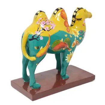 Feng Shui Dvojno Humped Kamele za Velik Dobiček in Uspeh(Rumena) W4151