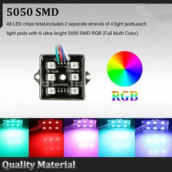 Nova LED Underglow RGB Rock Luči Multicolor Neon Trak Svetlobe Komplet Za Off-Road Tovornjak Oddaljen Nadzor LED Luči