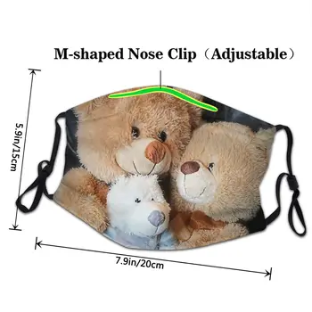 Skupina Objem Krznen rjavi medved lutka Masko za moške Odrasle Non-Enkratno Masko Dustproof Varstvo Respirator Masko