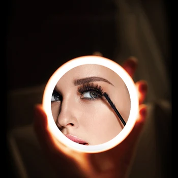 Ženska Prenosni Brezžični Polnilnik USB LED Svetlobo Ličila Ogledalo, Mini Krožna Ličila Ogledalo 18 Lučka Kroglice LED Luč Make Up Ogledala