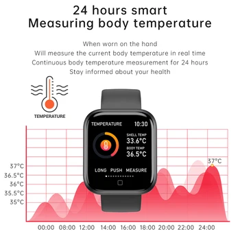 Lism T80S Telesne Temperature Ženske Človek Pametno Gledati 2020 Šport Nepremočljiva Smartwatch Srčni utrip Fitnes Tracker Za android