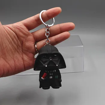 Disney Luštna 3D Star Wars Keychain PVC Anime Slika Key Ring Darth Vader Yoda Obesek Ključnih Verige Otroci Risanka Trinket Darilo