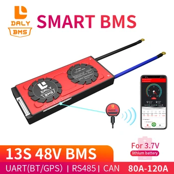 Daly 18650 smart BMS 13S 48V 80A 100A 120A Bluetooth 485 na USB napravo NTC UART programske opreme togther Lev LiFepo4 Baterije BMS