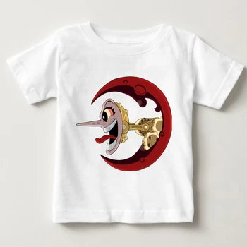 2020 Igra Cuphead Kratek otroci Priložnostne Belo Tiskanje Vzorec Bombaž O-Vratu T-shirt Vrhovi Tee Majice Oblačila MJ