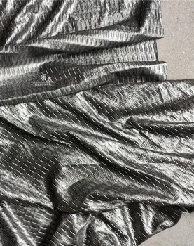 Novo Naguban Tkanina Silver Line Teksturo DIY Mozaik Plašč Ozadju Dekor Modnih Oblačil Oblikovalec Obleko Tkanine