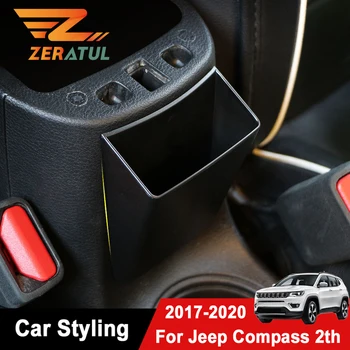 Zeratul ABS Avto Armrest Škatla za Shranjevanje Držalo Posode Rokavice Organizator za Jeep Compass 2017 2018 2019 2020 Dodatki