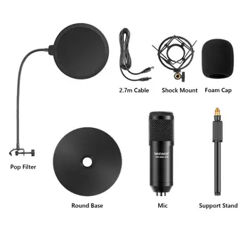 Neewer USB Mikrofon Kit - Plug&Play Cardioid PC Kondenzator Mikrofon , Pop Filter, Šok Nastavek za Računalnik, YouTube/Gaming Snemanje