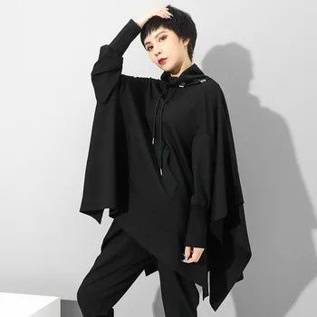 Max LuLu Novo 2020 Korejski Modni Oblikovalec Ženske Prevelik Svoboden Trenirke Ženske Priložnostne Jeseni Hoodies Ženski Črne Obleke