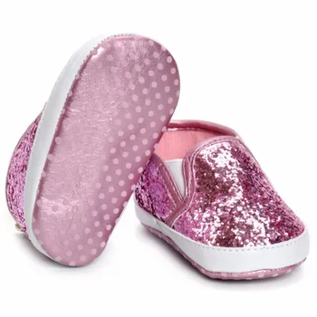 2017 Jeseni Toldder Dekle Baby Dekleta' Bling Loafers Čevlji Silver baby otroci čevlji prvi pohodniki 0-18 M