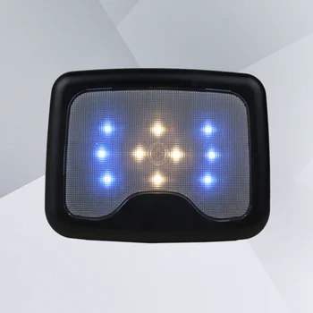 Avto Backseat Branje Lahka Akumulatorska Streho Magnetni 10-LED Luči Bar - Modra in Rumena Lučka (Black)