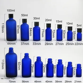20 x Kobalt Modro, Motnega Stekla Steklenico 5 10 15 20 30 50 100 ml Kozmetični Posodo Zlorabiti očitno vrh skp potovanja prazno steklenico tehtnica