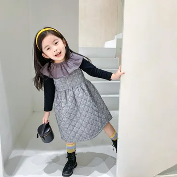 Jeseni Nov Prihod v korejskem slogu bombaž dolg rokav priložnostne vse-ujemanje t-shirt z lutko ovratnik za cute sweet baby dekleta