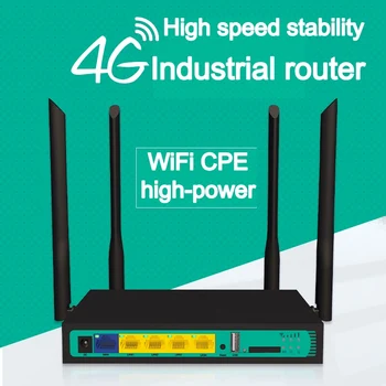 Visoke Hitrosti Industriji CPE z Režo za Kartico SIM in 4pcs Zunanje Antene 4G LTE WiFi Brezžični Usmerjevalnik 300Mbps
