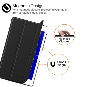 PU Usnja Kritje Stojalo Primeru za Sony Xperia Z3 Tablet Kompaktno 8-palčni Z Magnetom + Screen Protector + Pisalo