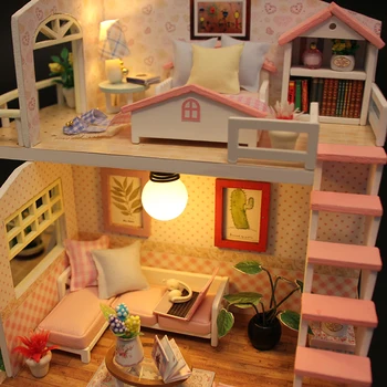 DIY Lutka Hiša Mini Lesene Lutke Miniaturas Pohištvo, Igrače Hiši Lutka Igrače za Darilo Doma Dekor Obrti Figurice M33