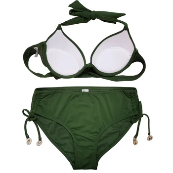 EONAR Ženske Push Up Bikini Sredi Pasu Kopalke, Nastavljiv Kopalne Obleke S Strani Kravato Kopalke Polno Zajetje Plavati Plaža Obrabe