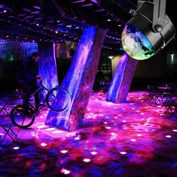 Dropship Zvok Vključen Vrtenje Žogo Lasersko Svetlobo Žarnice Projektor Stranka RGB LED DJ Fazi Luči Pisane Laser Žogo Nočne Luči