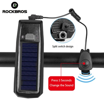 ROCKBROS USB Solarno Polnjenje Izposoja Žarometi Nepremočljiva 2000 mAh MTB Kolo Lučka 120 dB Kolo Bell Smart Stikalo Več Načinov