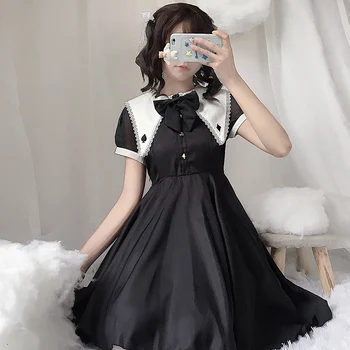 Japonski šoli slog sweet lolita obleko nezakonitih robom swallowtail viktorijanski obleko kawaii dekle gothic lolita op loli cos