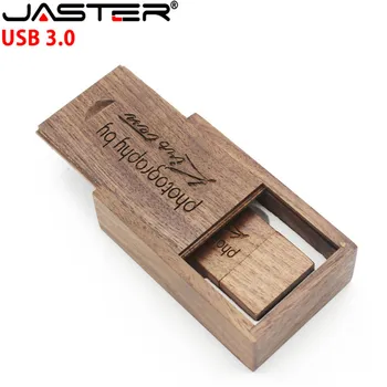 JASTER USB 3.0(nad 1PCS brezplačno LOGOTIP) lesene USB ključek USB+box pendrive 4G 16 G 32 G 64 G po meri LOGO fotografija poročno darilo