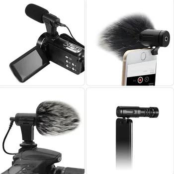 MIC-06 Snemanje Mikrofona 3,5 mm Audio Vtič Kamero, Mikrofon, Prenosni Video Intervju Mikrofonom za Pametni telefon Fotoaparat