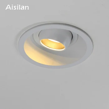 Aisilan Vgradne LED Downlight Kota Nastavljiv Vgrajen LED Spot luči Encastrable AC90-260V Bela 7W za Notranjo Razsvetljavo