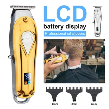 USB Polnilne Kovinski barber lase clipper profesionalni električni las brivnik moški akumulatorski lase rezalnik pralni Brado Brivnik
