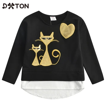 DXTON Deklice Dolg Rokav T-majice 2020 Baby Dekleta Sweatshirts Pomlad Zima Otroci majice Bombaž Malčka Priložnostne Obrabe, t-majice