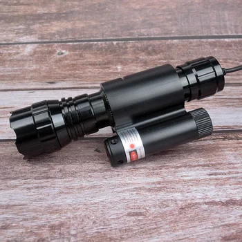 Močan Zoomable Baklo Rdeči Laser Pogled Področje Weaver Picatinny Gori Set za Pištolo Puško Riflescope Lov Luči LED Svetilka