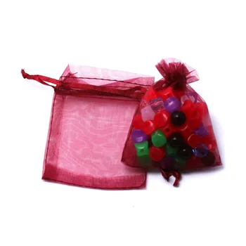 50pcs/vrečko, 16 barv Izbor Nakit vrečke pakiranje Drawable Organza Vrečke 17x23cm,Darilne Vrečke & Mošnje