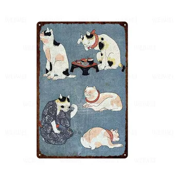 Živali, Hišne Živali, Pes Black Cat Kovinski Plakat Tin Znaki Stenska Ploščica Kuhinja Doma Bar Pub Dekor Stenske Nalepke Retro Vintage Ploščo