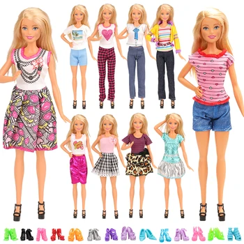 Moda 30 Postavke/veliko lutke, dodatki = Random 10 Lutka Obleko+ Otroci Igrače 10 Čevlji 10 Obešalniki Za Barbie DIY za Rojstni dan