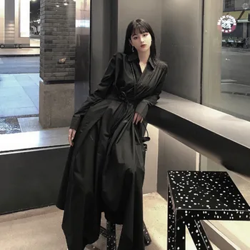 Nov Prihod Črna In Beli Rokavi Ženske Dolg Rokav Perilo Priložnostne Obleko Elegantno Maxi Plus Velikost Obleke Obleke Haljo Femme Tunika
