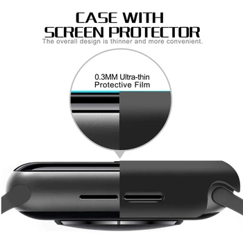 Kaljeno Steklo Screen Protector za Apple gledati serije 5 4 3 Pokrov RAČUNALNIKA Odbijača Primeru slim za iWatch 5 4 3 okvir 40 mm 38 42 44 mm