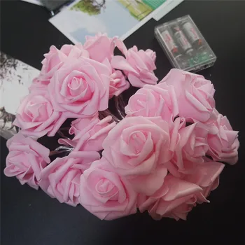 Romantični Rose Cvet Garland Z Led Luči Pravljice Praznik Svetlobe Niz Za Poroko, Božič, Novo Leto Doma, Okrasni Material