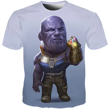 Poletne Majice s kratkimi rokavi Moški Kratek Rokav Kul 3D Tiskanja Thanos Znak Tees Majica Hip Hop Moških 3D T-Shirt Ulične Plus Velikost