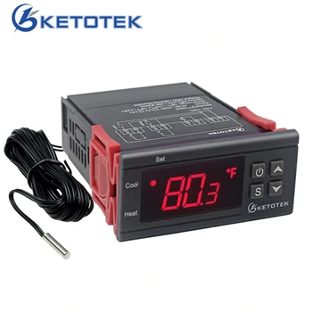 KT1000 Digitalni Temperaturni Regulator Dveh Rele Izhod Termostat Inkubator 110V 220V 10A Toplote Kul Celzija Celzija Zaslon