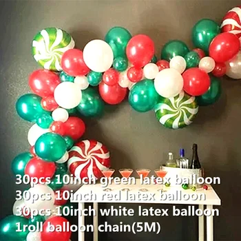 91pcs rdeča zelena bela Balon garland arch komplet rojstni dan baby tuš stranka Božič Balon Dekoracijo candy barve