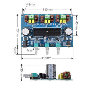12-24V TPA3116 Digitalni Ojačevalnik Odbor Bluetooth 5.0 100W+2*50 W Kanalni Stereo Audio Sprejemnik Ojačevalniki Za AUX
