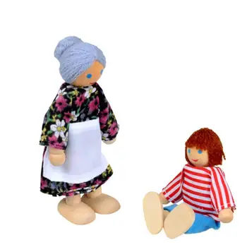 Leseno Pohištvo Za Punčke Hiša Družine Miniaturni 7 Ljudi Lutka Igrača Za Otrok Otroka Cherryb
