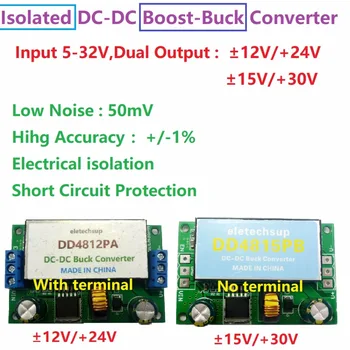 15W Izolirano Dvojno Napajanje 5-32 do +-12V 15V 24V 30V DC DC Boost-Buck Converter Odbor za Car Audio Zvočnik Subwoofer