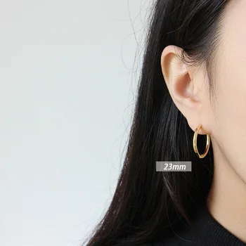 S'STEEL Minimalističen Hoop Uhani Za Ženske 3 Barve Earings 925 Sterling Srebro Pendientes Mujer Moda 2019 Uhan Fine Nakit