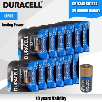 12PC NOVO Izvirno DURACELL Litijeva baterija 3v 1550mah CR123 CR 123A CR17345 16340 cr123a suho primarne baterije za fotoaparat meter