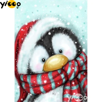Celoten Kvadratni/Krog Sveder Diamantni Slikarstvo Vezenje Božič Pingvin Nosorogovo Mozaik Navzkrižno Šiv Dekor Darilo AX1824