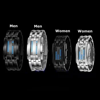 Moda Ustvarjalne Binarni Digitalni Watch Moški Šport Elektronski Watch Luksuzni LED Moške Watch Ura Relogio Digitalni erkek kol saati